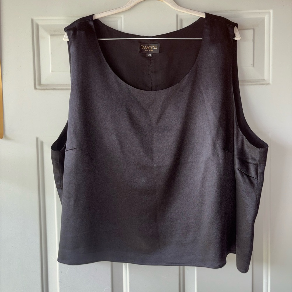 Tamotsu black silk dressy tank size 22
